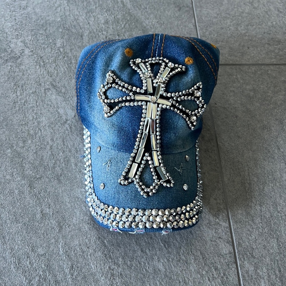Studded Cross ball cap.